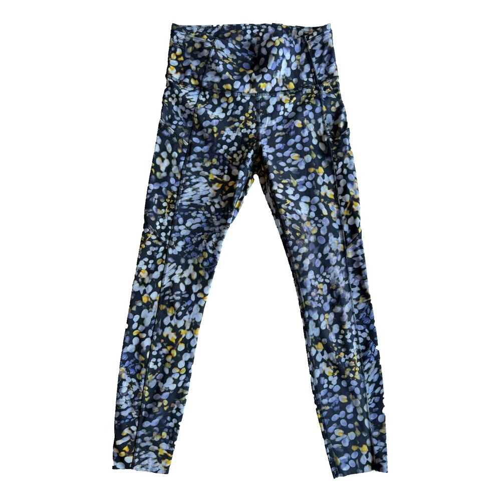 Lululemon High Rise Leggings Women's 6 Nulux Metropolis Glow Yoga Activewear Gym
